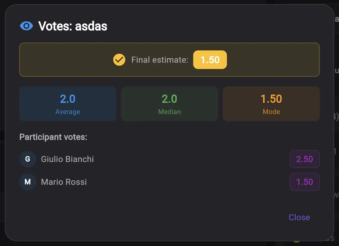 Estadisticas de estimacion con distribucion de votos y deteccion de consenso en Keisen